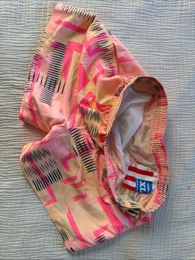 chubbies Pink and Peach Athletic Shorts with Black Accent
